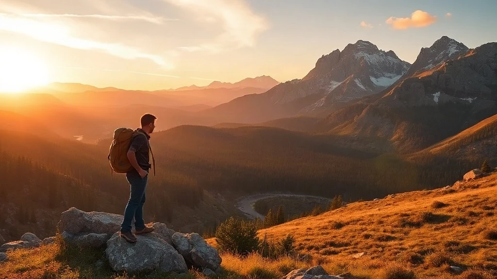 best places to hike in colorado with a hiker on an alpine ridge at sunset